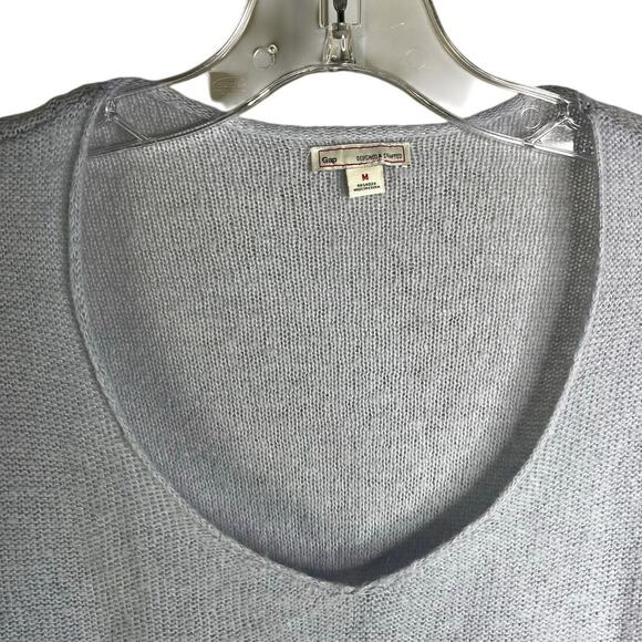 Gap Sweater Womens M Wool Scoop Circle Neck Jet Stream Blue Long Sleeve Pullover - Picture 2 of 8